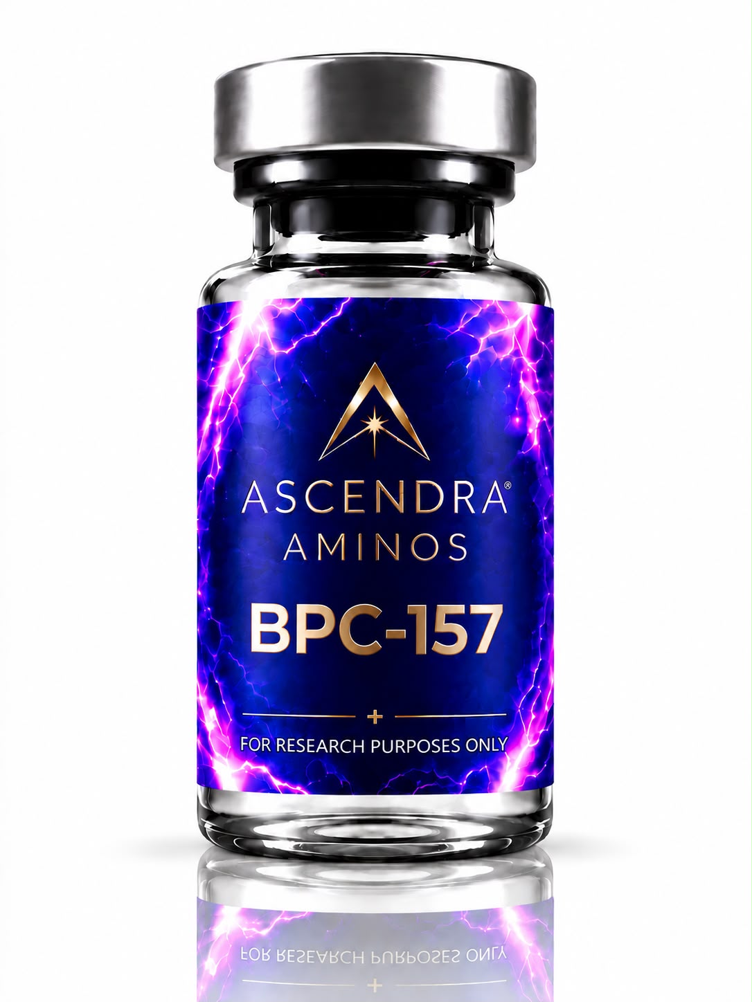 BPC-157 vial with official Ascendra Aminos label